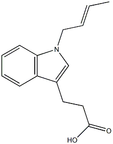 3-[1-(but-2-en-1-yl)-1H-indol-3-yl]propanoic acid Struktur