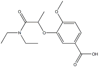 3-[1-(diethylcarbamoyl)ethoxy]-4-methoxybenzoic acid Struktur