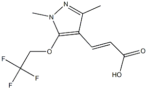 3-[1,3-dimethyl-5-(2,2,2-trifluoroethoxy)-1H-pyrazol-4-yl]prop-2-enoic acid Struktur