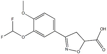 3-[3-(difluoromethoxy)-4-methoxyphenyl]-4,5-dihydro-1,2-oxazole-5-carboxylic acid Struktur