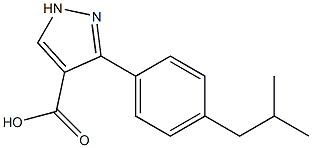 3-[4-(2-methylpropyl)phenyl]-1H-pyrazole-4-carboxylic acid Struktur