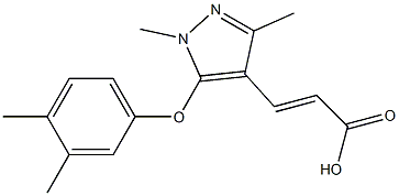 3-[5-(3,4-dimethylphenoxy)-1,3-dimethyl-1H-pyrazol-4-yl]prop-2-enoic acid Struktur