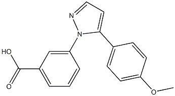 3-[5-(4-methoxyphenyl)-1H-pyrazol-1-yl]benzoic acid Struktur