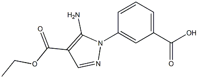 3-[5-amino-4-(ethoxycarbonyl)-1H-pyrazol-1-yl]benzoic acid Struktur