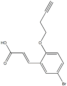 3-[5-bromo-2-(but-3-yn-1-yloxy)phenyl]prop-2-enoic acid Struktur