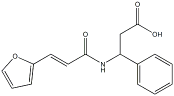 3-{[(2E)-3-(2-furyl)prop-2-enoyl]amino}-3-phenylpropanoic acid Struktur