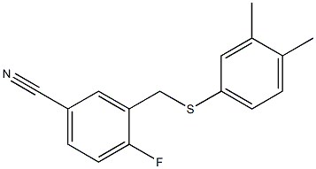 3-{[(3,4-dimethylphenyl)sulfanyl]methyl}-4-fluorobenzonitrile Struktur