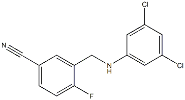 3-{[(3,5-dichlorophenyl)amino]methyl}-4-fluorobenzonitrile Struktur