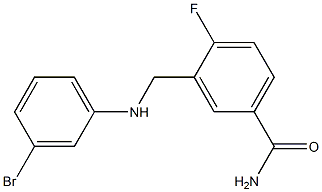 3-{[(3-bromophenyl)amino]methyl}-4-fluorobenzamide Struktur