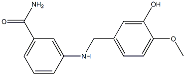 3-{[(3-hydroxy-4-methoxyphenyl)methyl]amino}benzamide Struktur