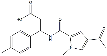 3-{[(4-acetyl-1-methyl-1H-pyrrol-2-yl)carbonyl]amino}-3-(4-methylphenyl)propanoic acid Struktur