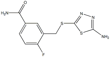 3-{[(5-amino-1,3,4-thiadiazol-2-yl)sulfanyl]methyl}-4-fluorobenzamide Struktur