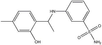 3-{[1-(2-hydroxy-4-methylphenyl)ethyl]amino}benzene-1-sulfonamide Struktur