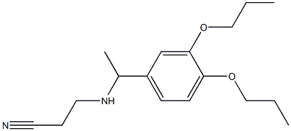 3-{[1-(3,4-dipropoxyphenyl)ethyl]amino}propanenitrile Struktur