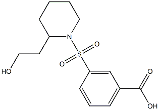 3-{[2-(2-hydroxyethyl)piperidine-1-]sulfonyl}benzoic acid Struktur