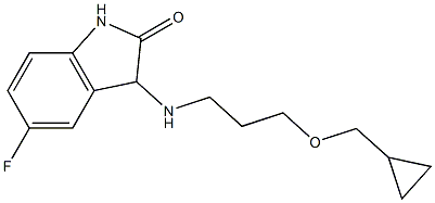 3-{[3-(cyclopropylmethoxy)propyl]amino}-5-fluoro-2,3-dihydro-1H-indol-2-one Struktur