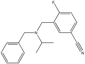 3-{[benzyl(propan-2-yl)amino]methyl}-4-fluorobenzonitrile Struktur