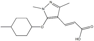 3-{1,3-dimethyl-5-[(4-methylcyclohexyl)oxy]-1H-pyrazol-4-yl}prop-2-enoic acid Struktur