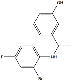 3-{1-[(2-bromo-4-fluorophenyl)amino]ethyl}phenol Struktur