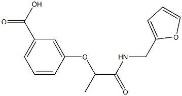 3-{1-[(furan-2-ylmethyl)carbamoyl]ethoxy}benzoic acid Struktur