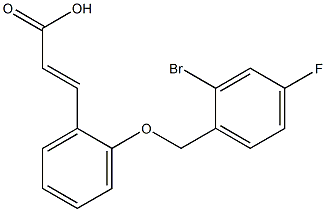 3-{2-[(2-bromo-4-fluorophenyl)methoxy]phenyl}prop-2-enoic acid Struktur