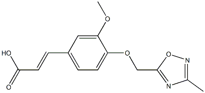 3-{3-methoxy-4-[(3-methyl-1,2,4-oxadiazol-5-yl)methoxy]phenyl}prop-2-enoic acid Struktur