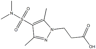 3-{4-[(dimethylamino)sulfonyl]-3,5-dimethyl-1H-pyrazol-1-yl}propanoic acid Struktur