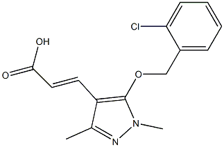 3-{5-[(2-chlorophenyl)methoxy]-1,3-dimethyl-1H-pyrazol-4-yl}prop-2-enoic acid Struktur