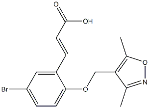 3-{5-bromo-2-[(3,5-dimethyl-1,2-oxazol-4-yl)methoxy]phenyl}prop-2-enoic acid Struktur