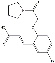 3-{5-bromo-2-[2-oxo-2-(pyrrolidin-1-yl)ethoxy]phenyl}prop-2-enoic acid Struktur