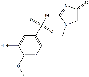 3-amino-4-methoxy-N-(1-methyl-4-oxo-4,5-dihydro-1H-imidazol-2-yl)benzene-1-sulfonamide Struktur