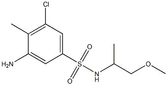 3-amino-5-chloro-N-(1-methoxypropan-2-yl)-4-methylbenzene-1-sulfonamide Struktur