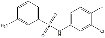 3-amino-N-(3-chloro-4-fluorophenyl)-2-methylbenzene-1-sulfonamide Struktur