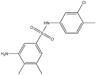 3-amino-N-(3-chloro-4-methylphenyl)-4,5-dimethylbenzene-1-sulfonamide Struktur