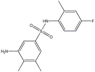 3-amino-N-(4-fluoro-2-methylphenyl)-4,5-dimethylbenzene-1-sulfonamide Struktur