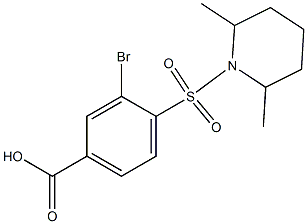 3-bromo-4-[(2,6-dimethylpiperidine-1-)sulfonyl]benzoic acid Struktur