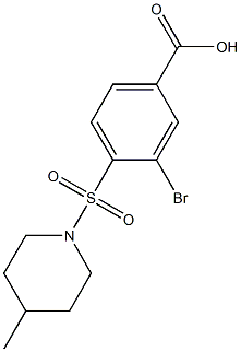 3-bromo-4-[(4-methylpiperidine-1-)sulfonyl]benzoic acid Struktur