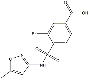 3-bromo-4-[(5-methyl-1,2-oxazol-3-yl)sulfamoyl]benzoic acid Struktur