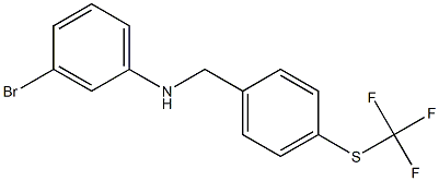 3-bromo-N-({4-[(trifluoromethyl)sulfanyl]phenyl}methyl)aniline Struktur