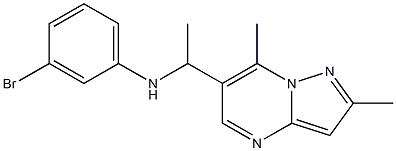 3-bromo-N-(1-{2,7-dimethylpyrazolo[1,5-a]pyrimidin-6-yl}ethyl)aniline Struktur