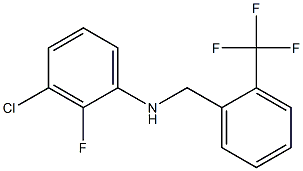 3-chloro-2-fluoro-N-{[2-(trifluoromethyl)phenyl]methyl}aniline Struktur