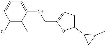 3-chloro-2-methyl-N-{[5-(2-methylcyclopropyl)furan-2-yl]methyl}aniline Struktur