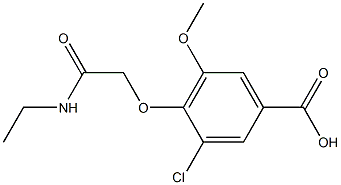 3-chloro-4-[(ethylcarbamoyl)methoxy]-5-methoxybenzoic acid Struktur