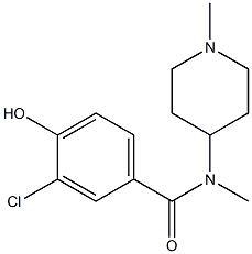 3-chloro-4-hydroxy-N-methyl-N-(1-methylpiperidin-4-yl)benzamide Struktur