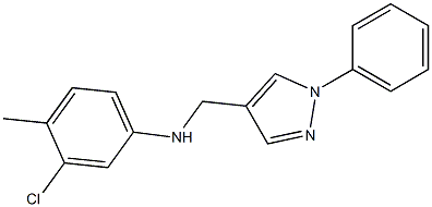 3-chloro-4-methyl-N-[(1-phenyl-1H-pyrazol-4-yl)methyl]aniline Struktur