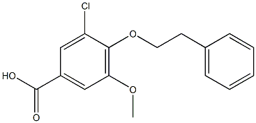 3-chloro-5-methoxy-4-(2-phenylethoxy)benzoic acid Struktur