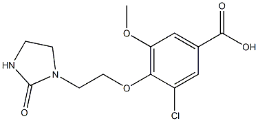 3-chloro-5-methoxy-4-[2-(2-oxoimidazolidin-1-yl)ethoxy]benzoic acid Struktur