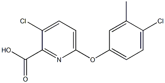 3-chloro-6-(4-chloro-3-methylphenoxy)pyridine-2-carboxylic acid Struktur