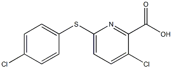 3-chloro-6-[(4-chlorophenyl)sulfanyl]pyridine-2-carboxylic acid Struktur