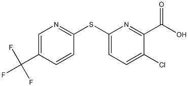 3-chloro-6-{[5-(trifluoromethyl)pyridin-2-yl]sulfanyl}pyridine-2-carboxylic acid Struktur